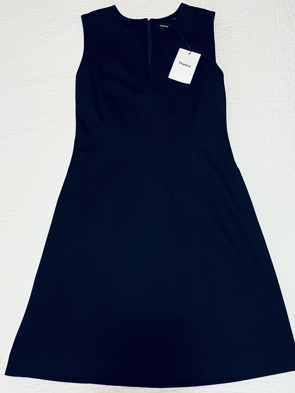 NWT Theory Seamed Volume Dress in Black Melange Size 4